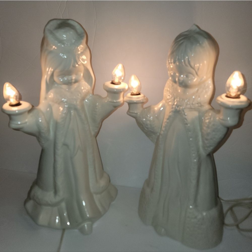 🆕️🧚‍♂️Vintage Glazed Ceramic St. Lucia Holiday Figurines